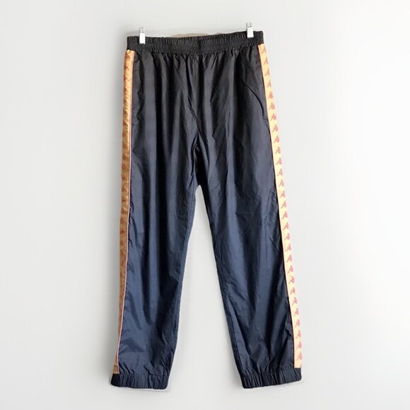 Kappa Y2K Tracksuit Pants Ankle Zippers Pockets Gray Orange Men’s Size Medium - Picture 2 of 8